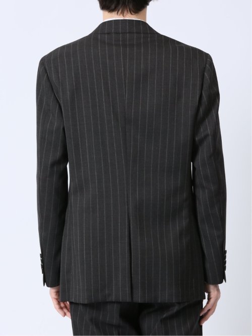 ウール混 レギュラーフィット 2ボタン2ピーススーツ ストライプグレー