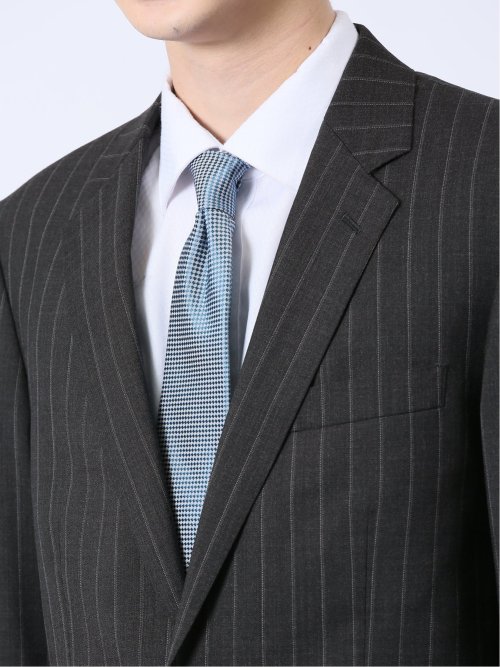 ウール混 レギュラーフィット 2ボタン2ピーススーツ ストライプグレー