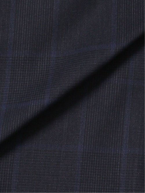 マルゾット/Marzotto ウール混 スリムフィット 2ボタン3ピーススーツ チェック紺