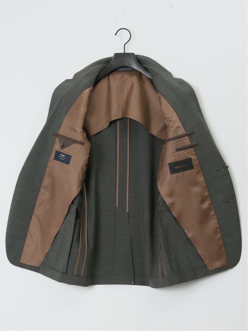 マルゾット/Marzotto ウール混 スリムフィット 2ボタン2ピーススーツ カーキ