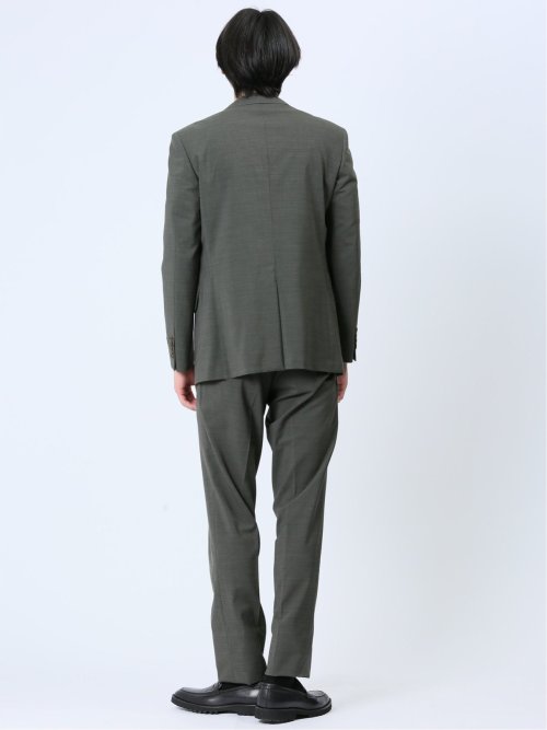 マルゾット/Marzotto ウール混 スリムフィット 2ボタン2ピーススーツ カーキ