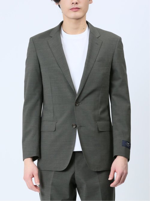 マルゾット/Marzotto ウール混 スリムフィット 2ボタン2ピーススーツ カーキ