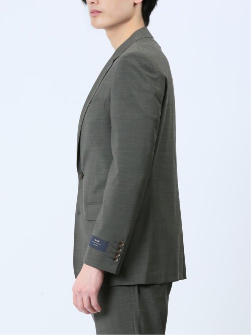 マルゾット/Marzotto ウール混 スリムフィット 2ボタン2ピーススーツ カーキ