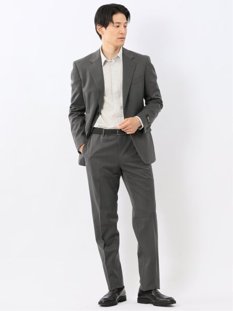 ウールナイロン レギュラーフィット 2ボタン2ピーススーツ グレー