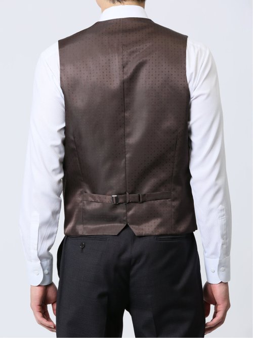 トレーニョ/Tollegno ウール混 スリムフィット 2ボタン3ピーススーツ チェック黒