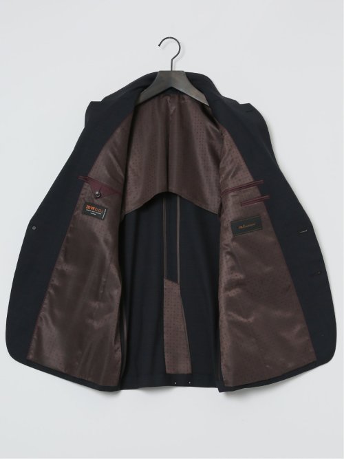 トレーニョ/Tollegno ウール混 スリムフィット 2ボタン3ピーススーツ チェック黒