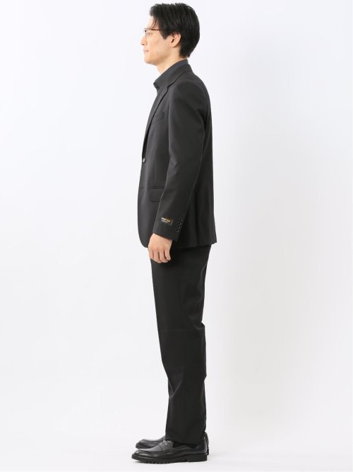 ウールナイロン レギュラーフィット 2ボタン2ピーススーツ 黒