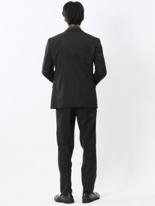 ウールナイロン レギュラーフィット 2ボタン2ピーススーツ 黒