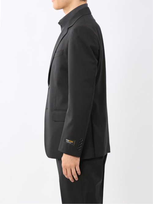 ウールナイロン レギュラーフィット 2ボタン2ピーススーツ 黒