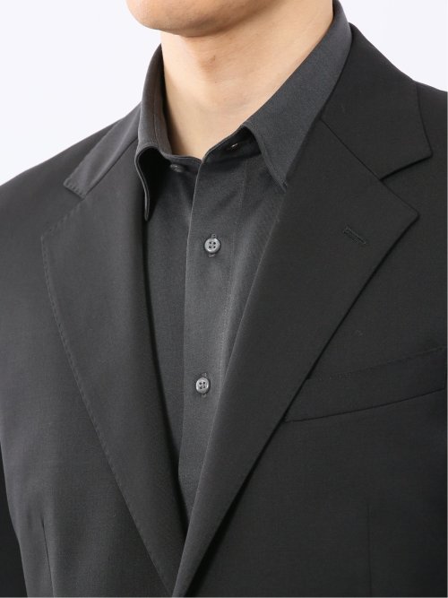 ウールナイロン レギュラーフィット 2ボタン2ピーススーツ 黒