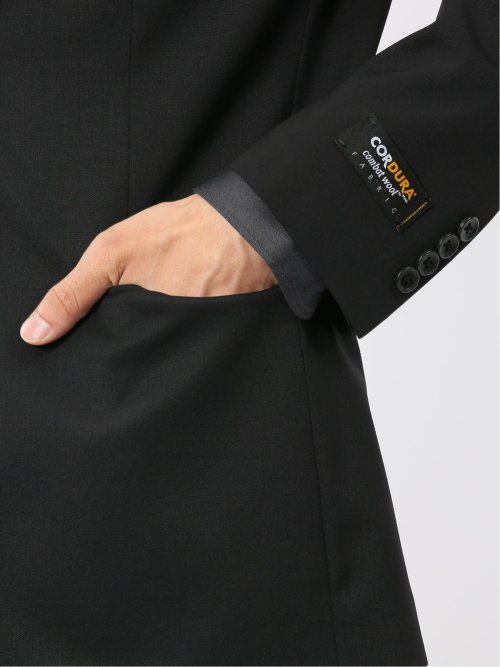 ウールナイロン レギュラーフィット 2ボタン2ピーススーツ 黒