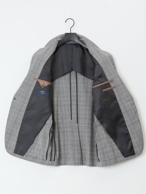 マルゾット/Marzotto ウール混 スリムフィット 2ボタン2ピーススーツ グレンチェック