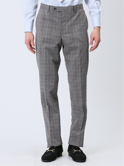 マルゾット/Marzotto ウール混 スリムフィット 2ボタン2ピーススーツ グレンチェック