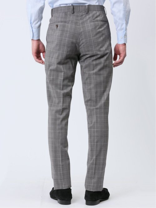 マルゾット/Marzotto ウール混 スリムフィット 2ボタン2ピーススーツ グレンチェック