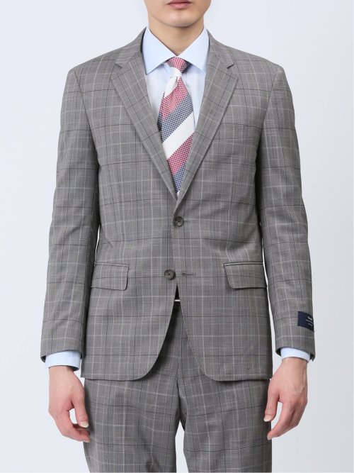 マルゾット/Marzotto ウール混 スリムフィット 2ボタン2ピーススーツ グレンチェック