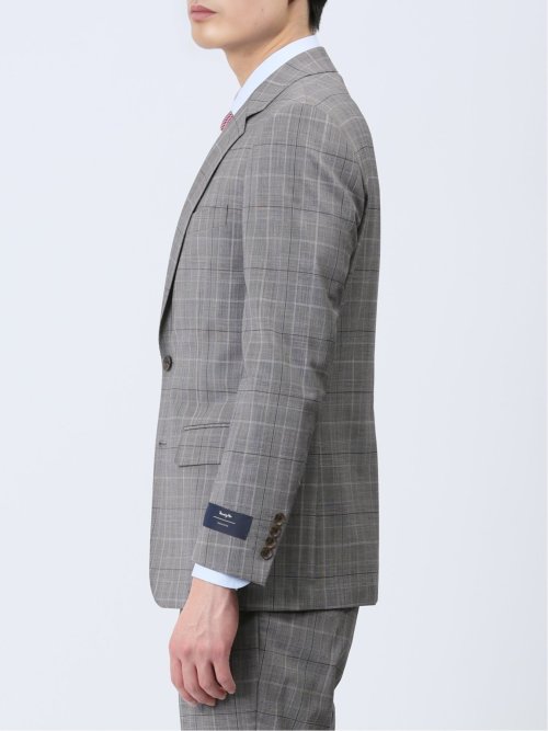 マルゾット/Marzotto ウール混 スリムフィット 2ボタン2ピーススーツ グレンチェック