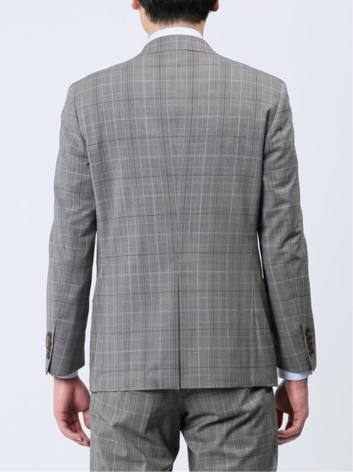 マルゾット/Marzotto ウール混 スリムフィット 2ボタン2ピーススーツ グレンチェック