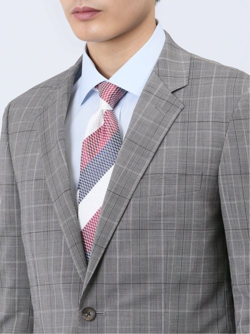 マルゾット/Marzotto ウール混 スリムフィット 2ボタン2ピーススーツ グレンチェック