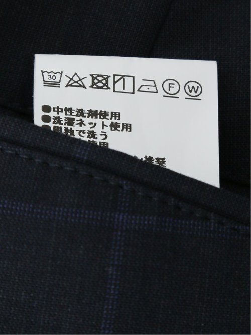 マルゾット/Marzotto ウール混 スリムフィット 2ボタン2ピーススーツ チェック紺