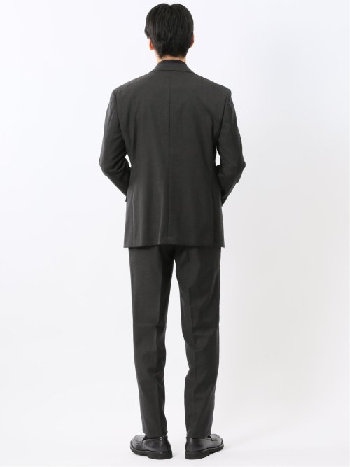 メリノウール混ストレッチ レギュラーフィット 2ボタン2ピーススーツ グレー