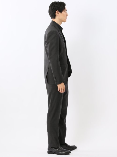 メリノウール混ストレッチ レギュラーフィット 2ボタン2ピーススーツ グレー