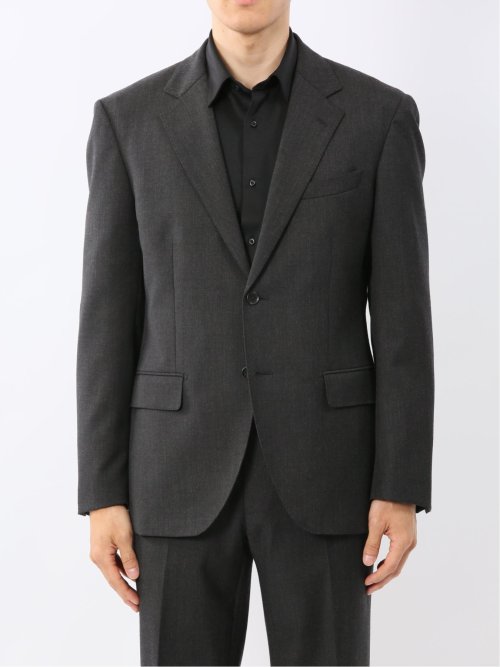 メリノウール混ストレッチ レギュラーフィット 2ボタン2ピーススーツ グレー