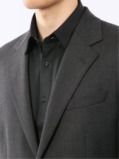 メリノウール混ストレッチ レギュラーフィット 2ボタン2ピーススーツ グレー