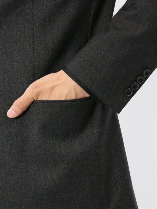 メリノウール混ストレッチ レギュラーフィット 2ボタン2ピーススーツ グレー