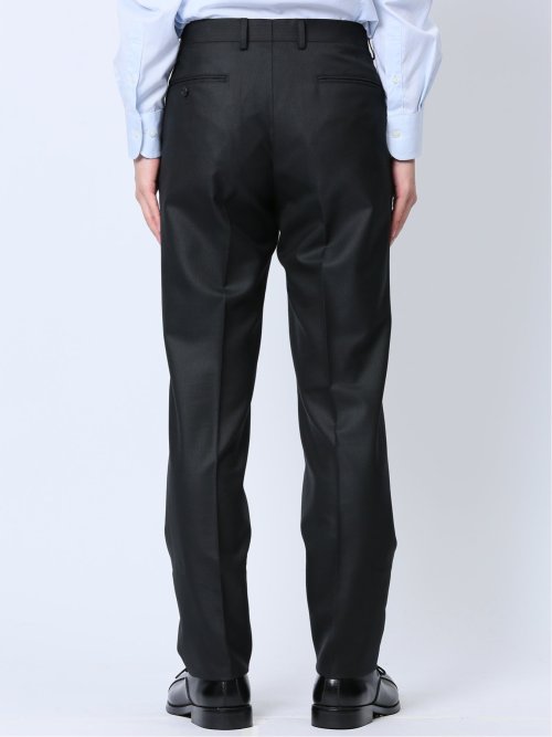 ウール混ウォッシャブル レギュラーフィット 2ボタン2ピーススーツ シャドーストライプ黒