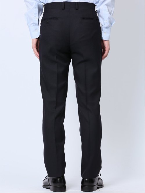 ウール混ウォッシャブル レギュラーフィット 2ボタン2ピーススーツ シャドーチェック紺