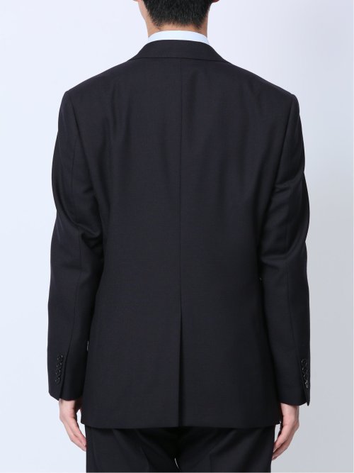 ウール混ウォッシャブル レギュラーフィット 2ボタン2ピーススーツ シャドーチェック紺