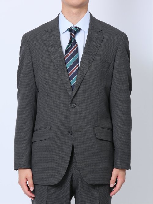 ストレッチウォッシャブル レギュラーフィット 2ボタン2ピーススーツ 千鳥グレー