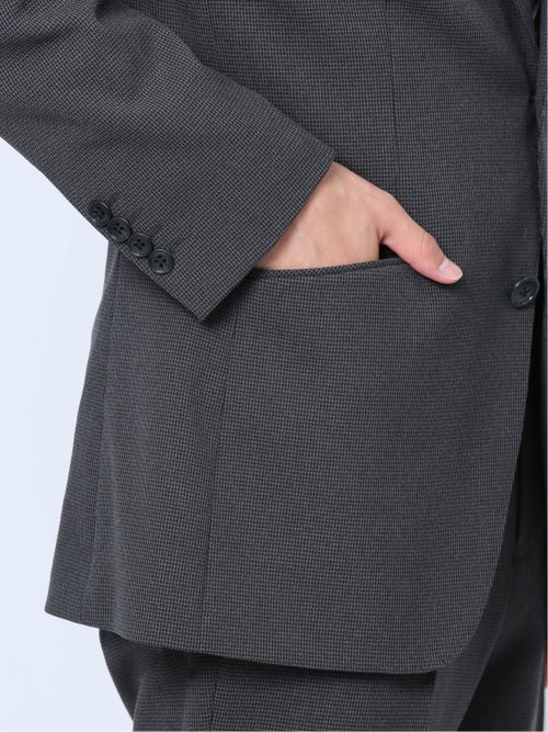 ストレッチウォッシャブル レギュラーフィット 2ボタン2ピーススーツ 千鳥グレー
