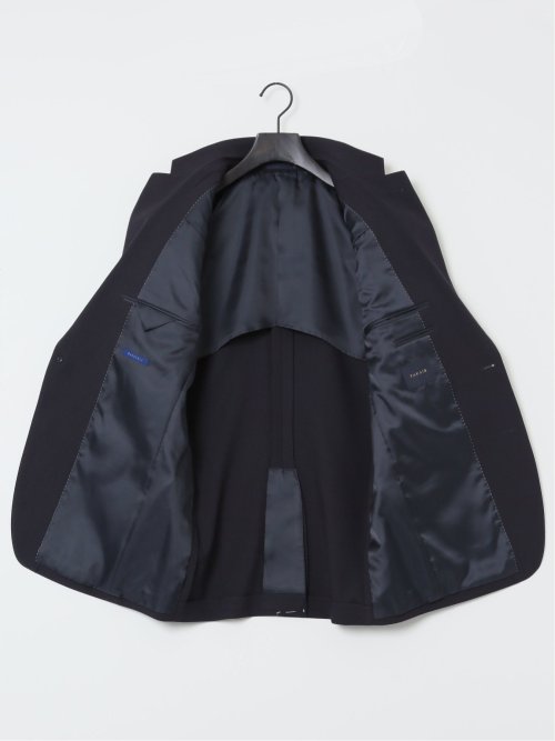 ストレッチウォッシャブル レギュラーフィット 2ボタン2ピーススーツ シャドーストライプ紺