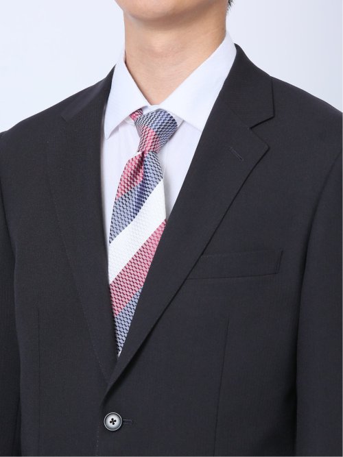 ストレッチウォッシャブル レギュラーフィット 2ボタン2ピーススーツ シャドーストライプ紺