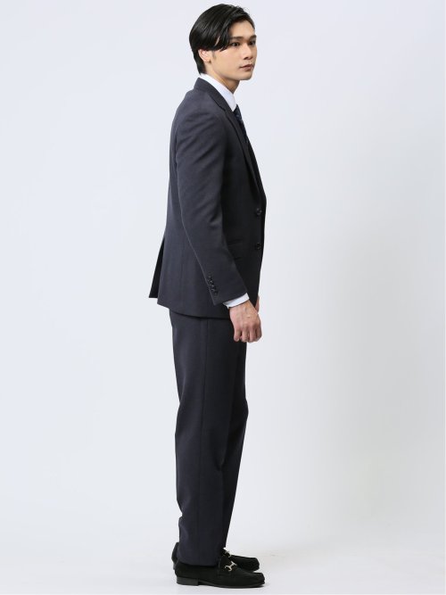 ストレッチウォッシャブル レギュラーフィット 2ボタン2ピーススーツ シャーク紺