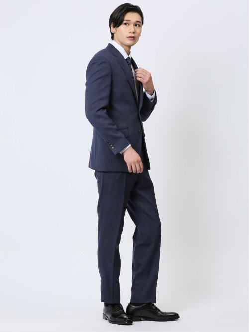 ストレッチウォッシャブル レギュラーフィット 2ボタン2ピーススーツ 千鳥紺