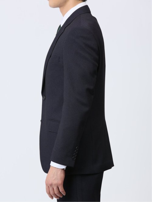 ストレッチウォッシャブル レギュラーフィット 2ボタン2ピーススーツ バーズアイ紺