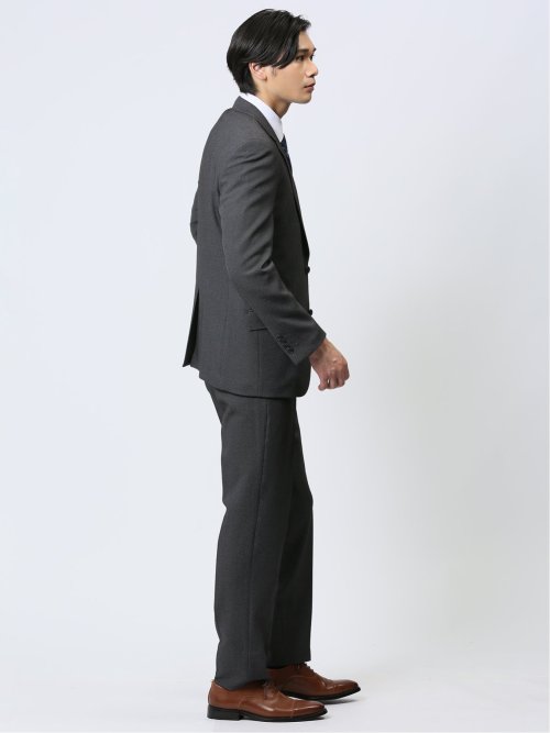Tomi美品 スーツセレクト スーツ スリーピース M グレー 2B SLIM TAPERED_2】【秋冬】2釦シングルスリーピーススーツ 0