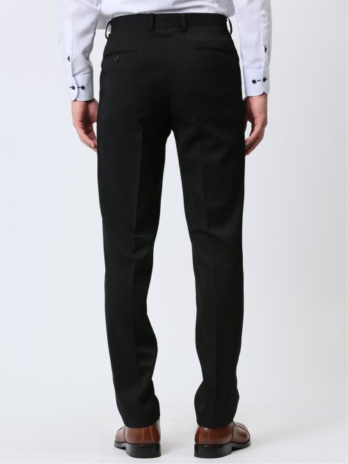 ストレッチウォッシャブル レギュラーフィット 2ボタン2ピーススーツ カルゼ黒