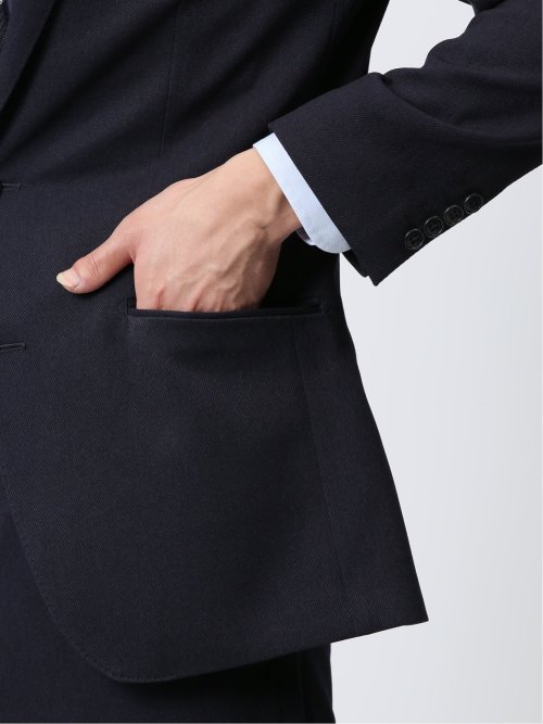 ストレッチウォッシャブル レギュラーフィット 2ボタン2ピーススーツ カルゼ紺