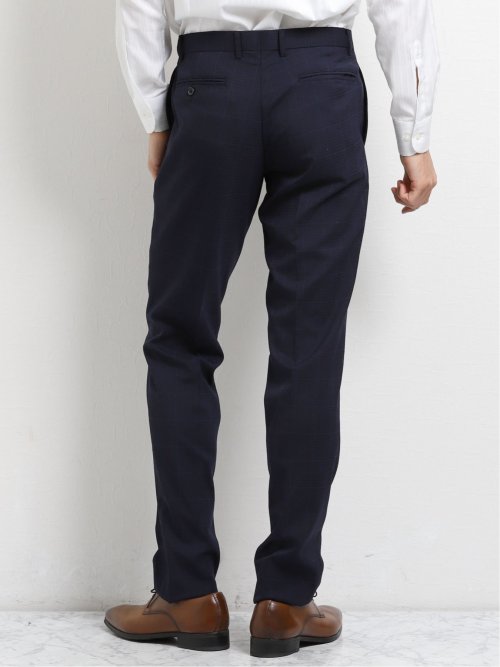 ウール混レギュラーフィット2ボタン2パンツスーツ 紺ウィンドペン(Y4 75紺): スーツ | TAKA-Q ONLINE SHOP／タカ