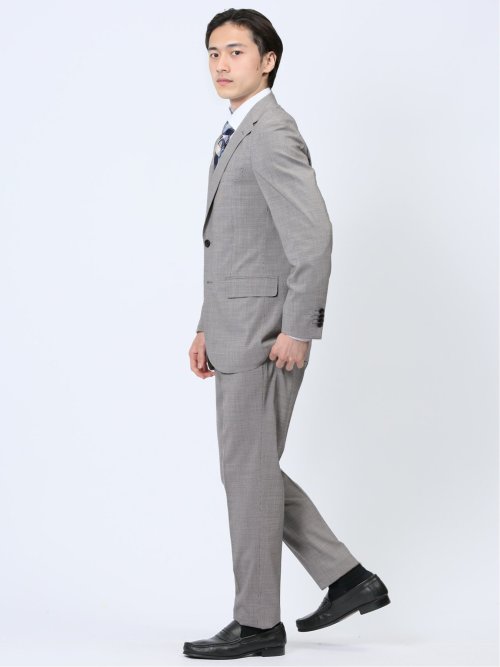 マルゾット/Marzotto ウール混 レギュラーフィット 2ボタン2ピーススーツ チドリ