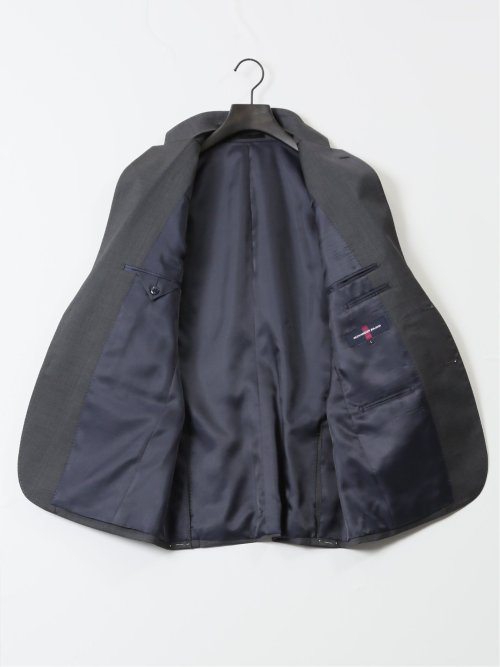 マルゾット/Marzotto ウール レギュラーフィット 2ボタン2ピーススーツ 無地グレー