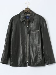 【大きいサイズ】ジーステージ/G-stage シープレザー 衿付き フルジップブルゾン