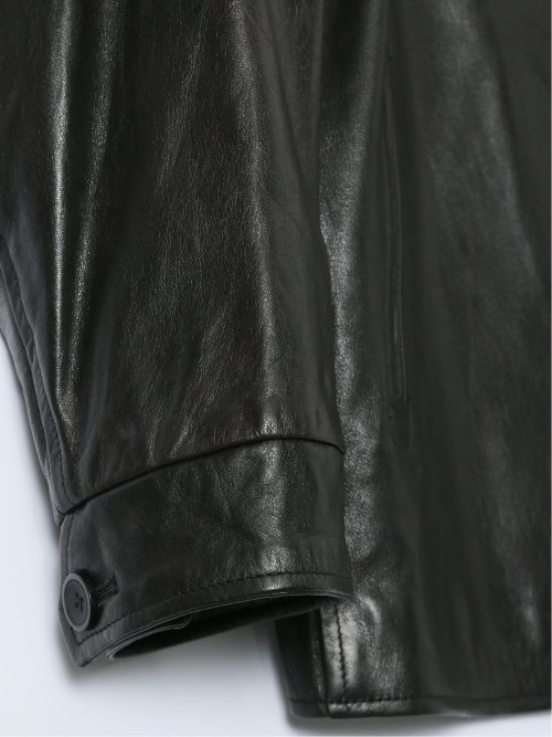 【大きいサイズ】ジーステージ/G-stage シープレザー 衿付き フルジップブルゾン