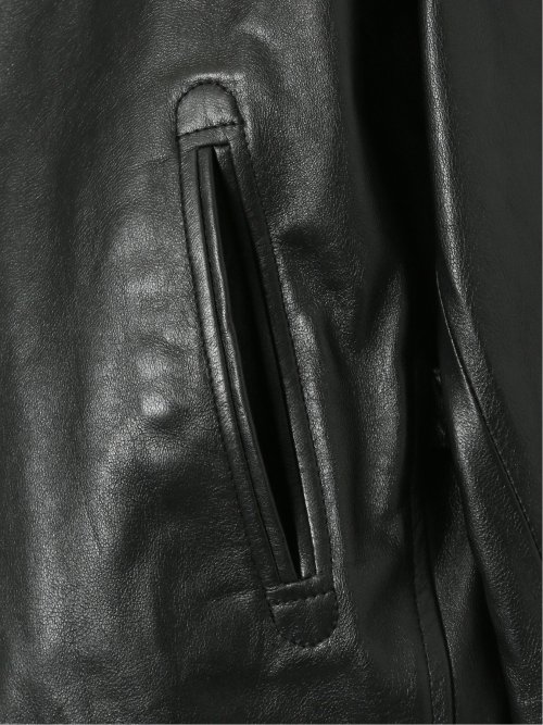 【大きいサイズ】ジーステージ/G-stage シープレザー 衿付き フルジップブルゾン