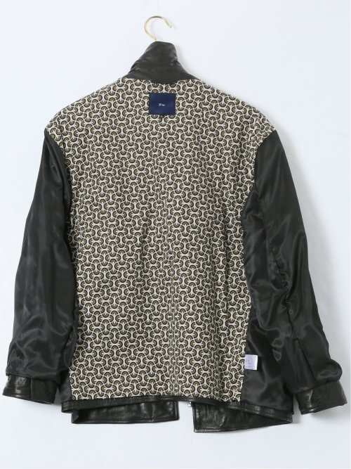 【大きいサイズ】ジーステージ/G-stage シープレザー 衿付き フルジップブルゾン