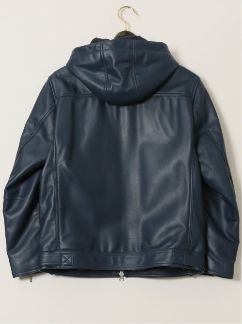 【大きいサイズ】シナコバ/SINA COVA フード付き ラムナッパブルゾン