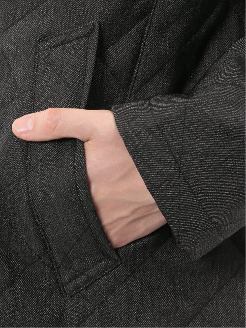 デニム調 中綿キルトコート